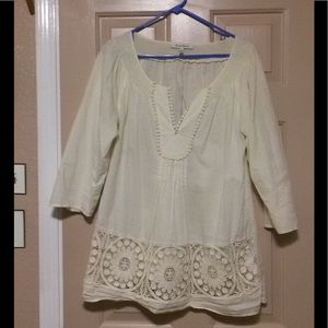 Beautifully detailed cream colored tunic size L